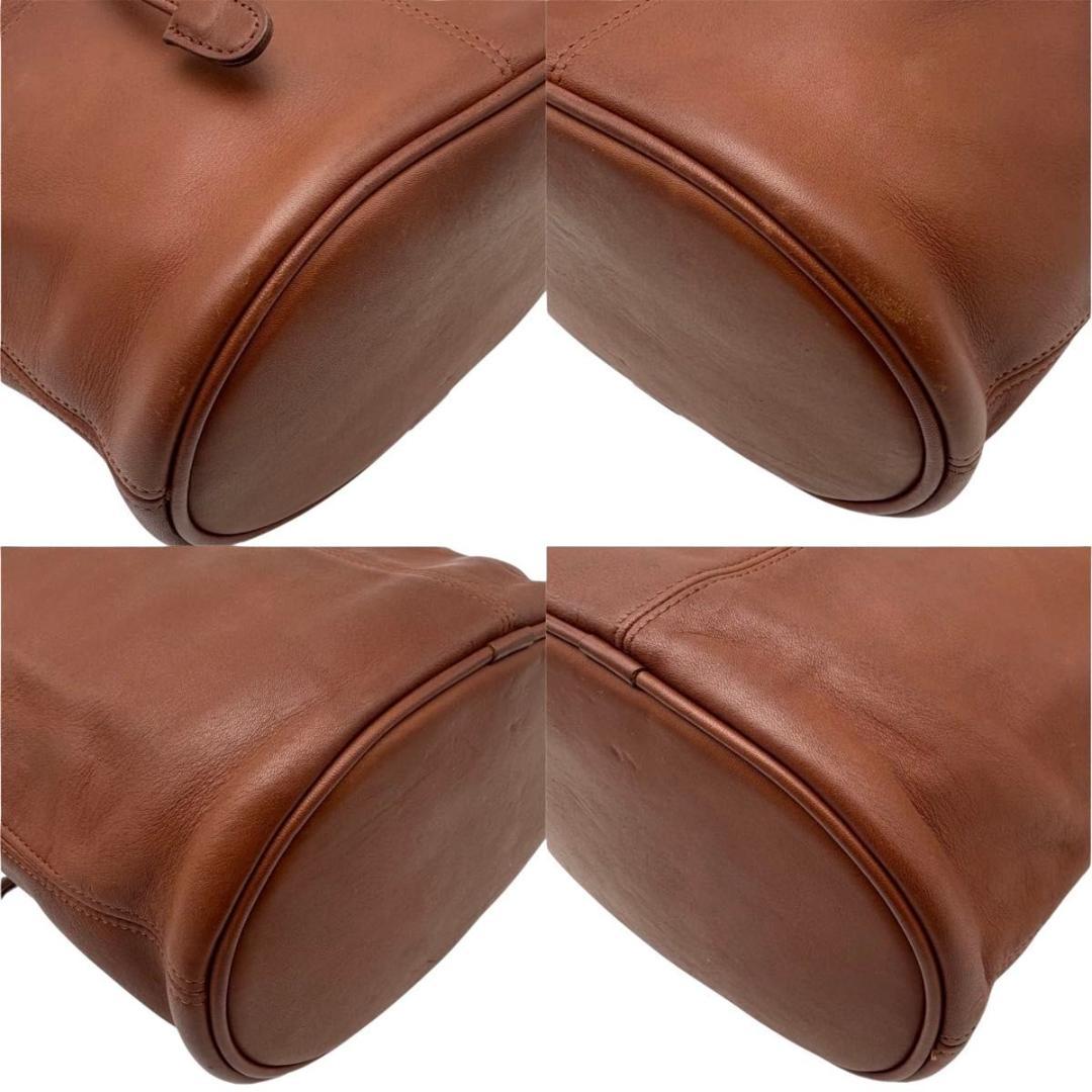 old coach オールドコーチ ショルダーバッグ 巾着型 レザー　ブラウン