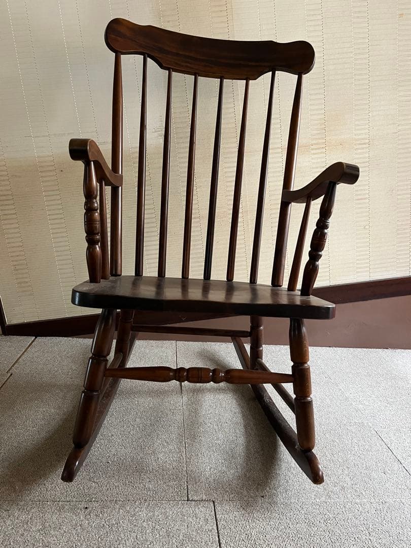 木製ロッキングチェア ダークブラウン