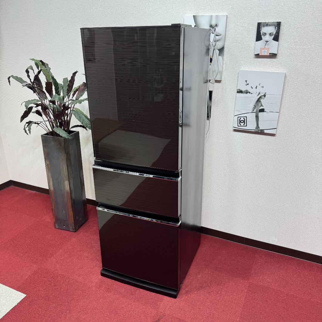 都内23区配送無料　美品三菱3ドア冷蔵庫330L　製氷有2020年製お洒落な茶色
