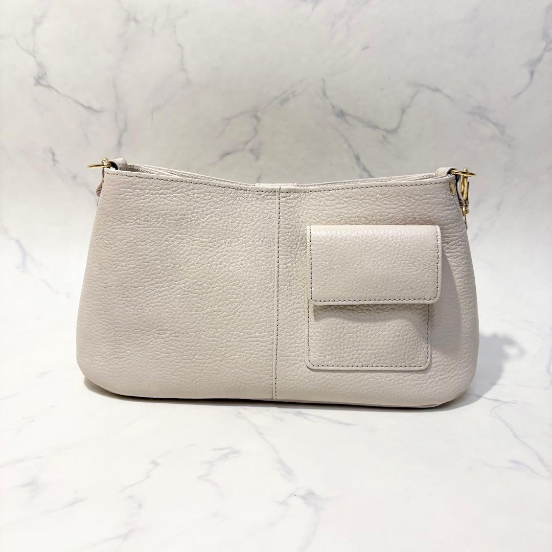 【極美品】ATAO アタオ　2way ショルダーバッグ　ベージュ　レザー