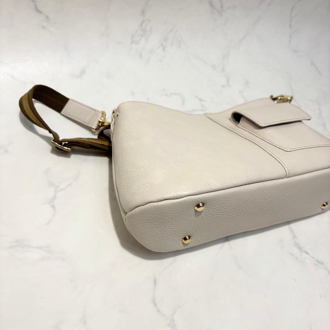 【極美品】ATAO アタオ　2way ショルダーバッグ　ベージュ　レザー