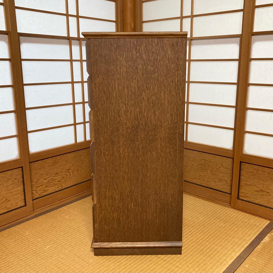 渡部木工 引き出し チェスト 箪笥 スリム 茶 木製 ナラ材 8杯 家具 レトロ