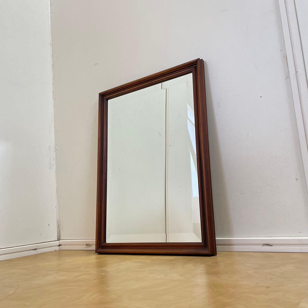 イタリア アンティーク調 ウォールミラー 木枠ミラー 鏡 壁掛け 立て掛け