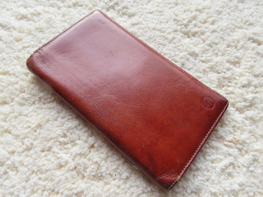知る人ぞ知る「ゴールファイル」の革財布　ブラウンレザーアイテム 7631刻印