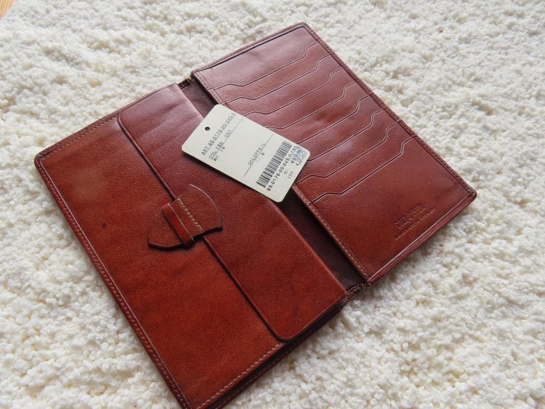 知る人ぞ知る「ゴールファイル」の革財布　ブラウンレザーアイテム 7631刻印