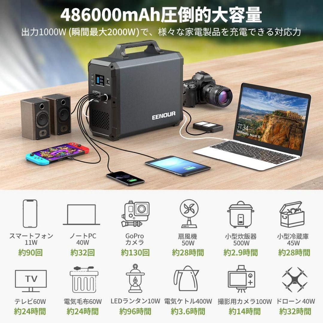 EENOUR（イーノウ） ポータブル電源 EB180 1800Wh定格1000W