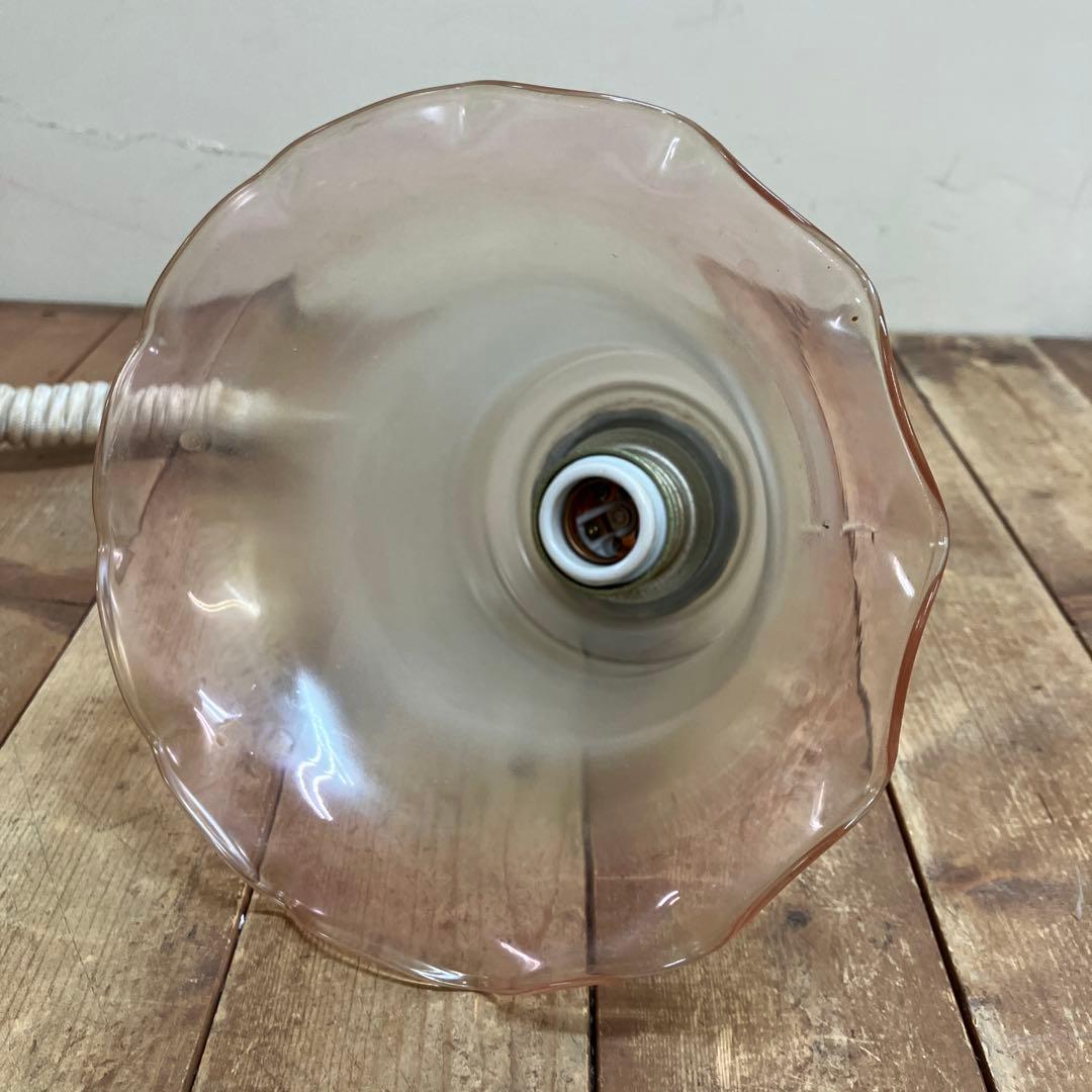 D-2 ⑥ 昭和レトロ フリル型 ガラスシェード ペンダントライト シーリング