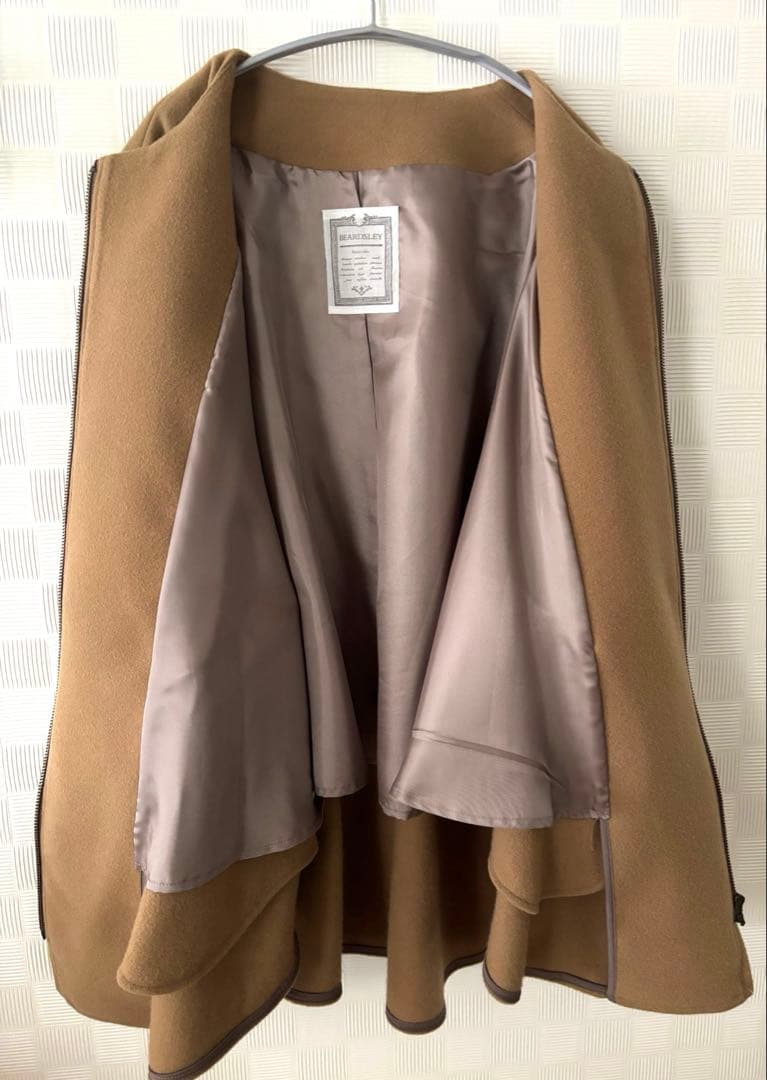 ビアズリー ウールポンチョコート　キャメル　美品　最終価格