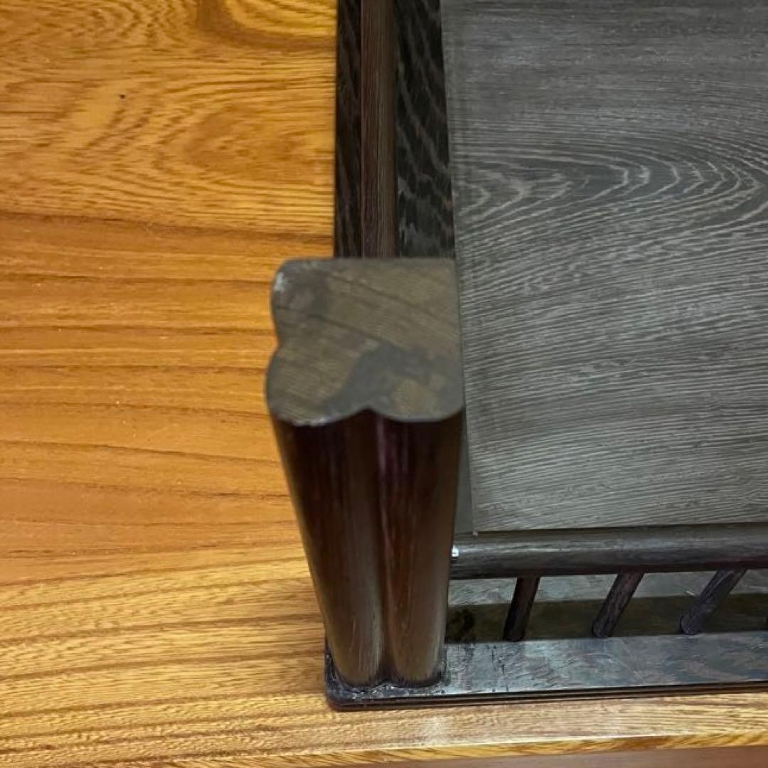 【唐木】鉄刀木（たがやさん)[高級] 花台 【訳あり品】盆栽台 ビンテージ品