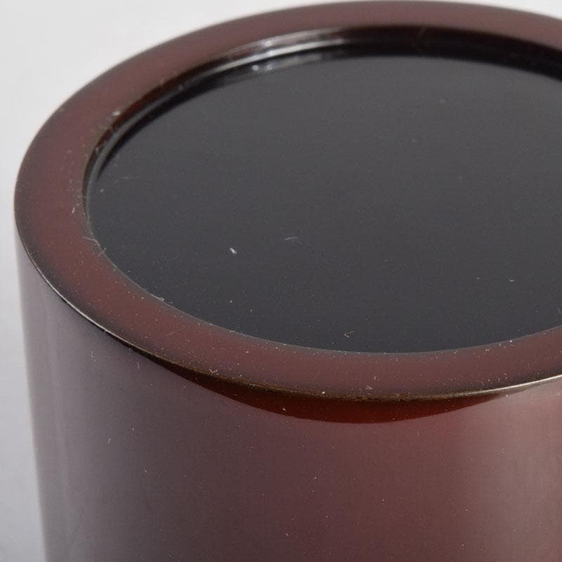 茶道具　吉田利昭（宗利）作　鉄線蒔絵　寸切茶器　棗　共布共箱　V　8842