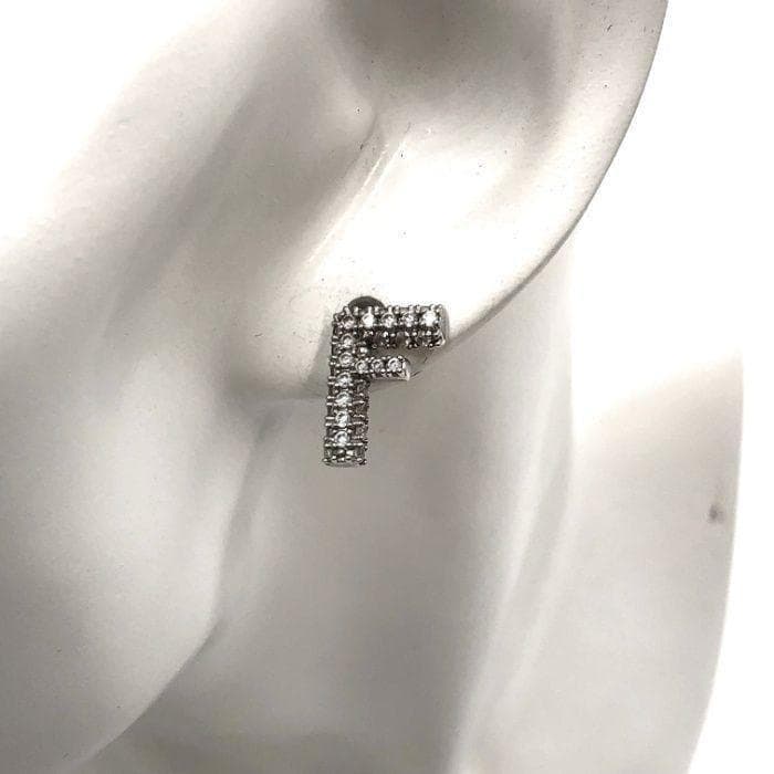 FENDI ピアス エフ イズ フェンディ 片方のみ ストーン シルバー