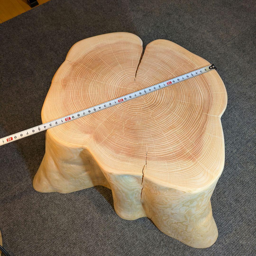 T　檜　切り株　椅子　スツール　テーブル　高さ約30.5㎝