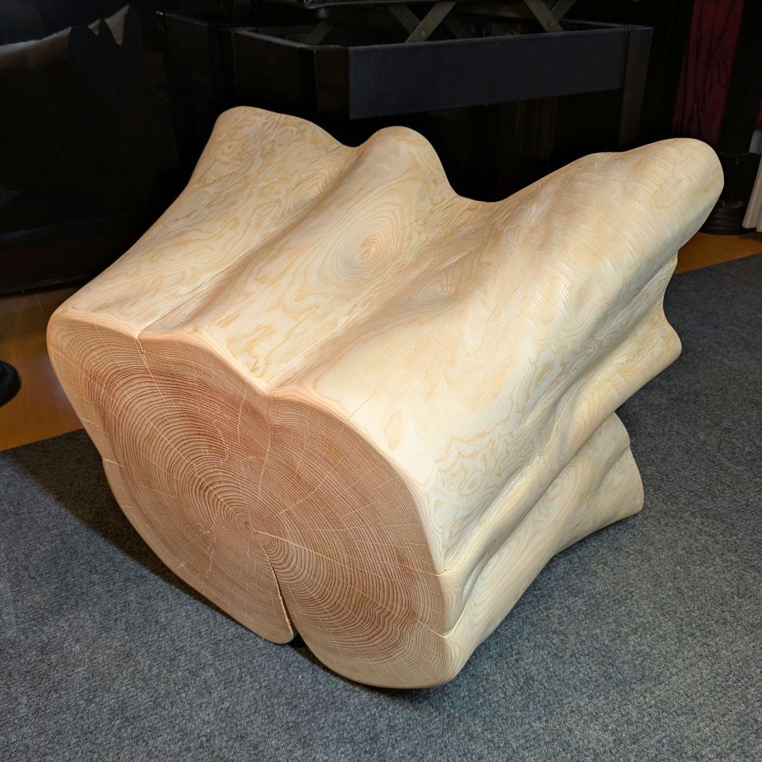 T　檜　切り株　椅子　スツール　テーブル　高さ約30.5㎝