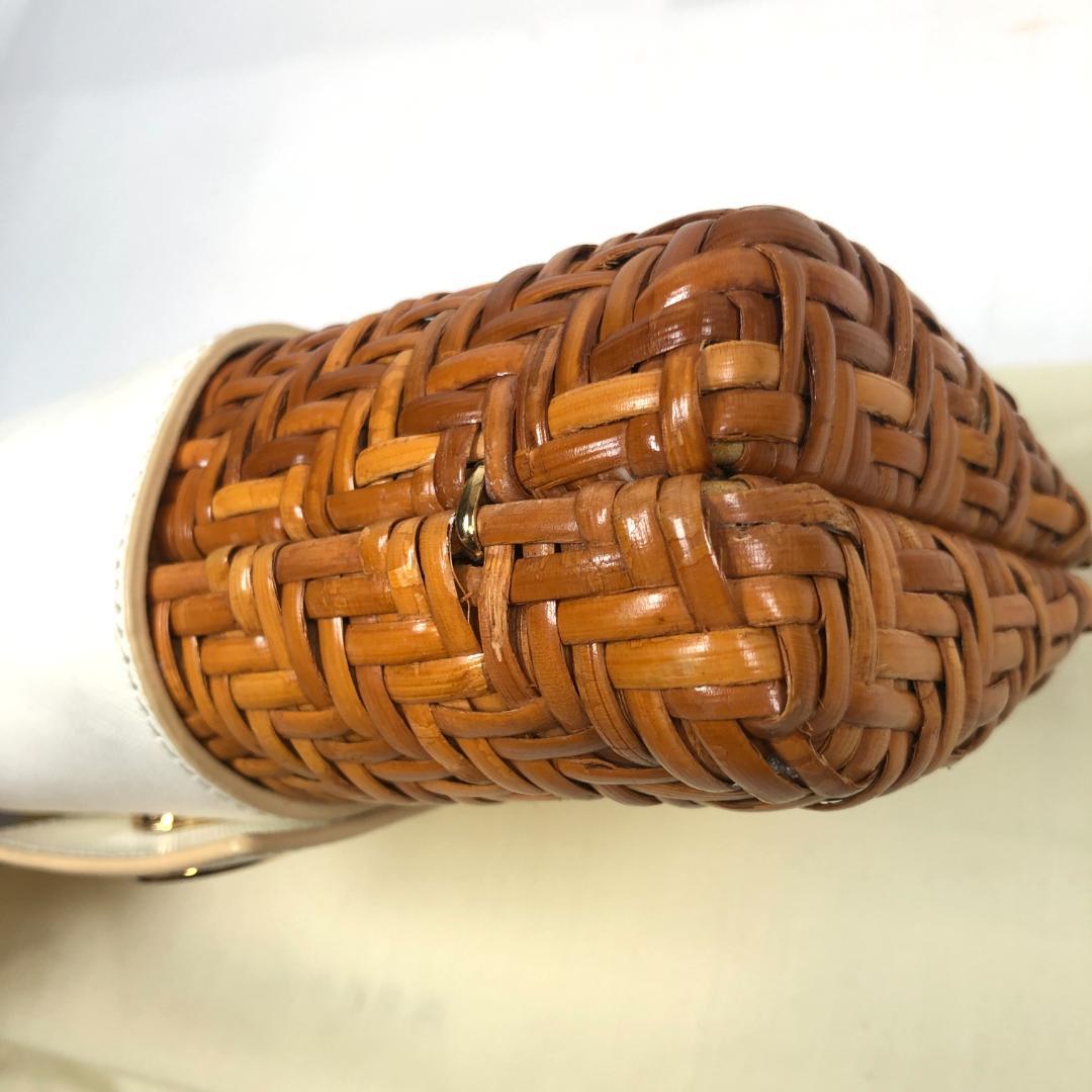 TORY BURCH クラッチバック　かごバッグ　ラタン　レザー　正規品