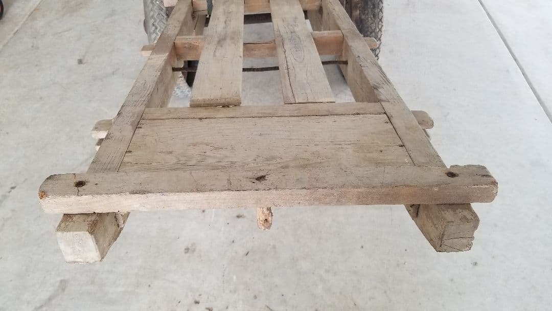 極希少品　文化遺産　美術工芸品　大型　大八車　貴重ナンバー付　大正～昭和　引取