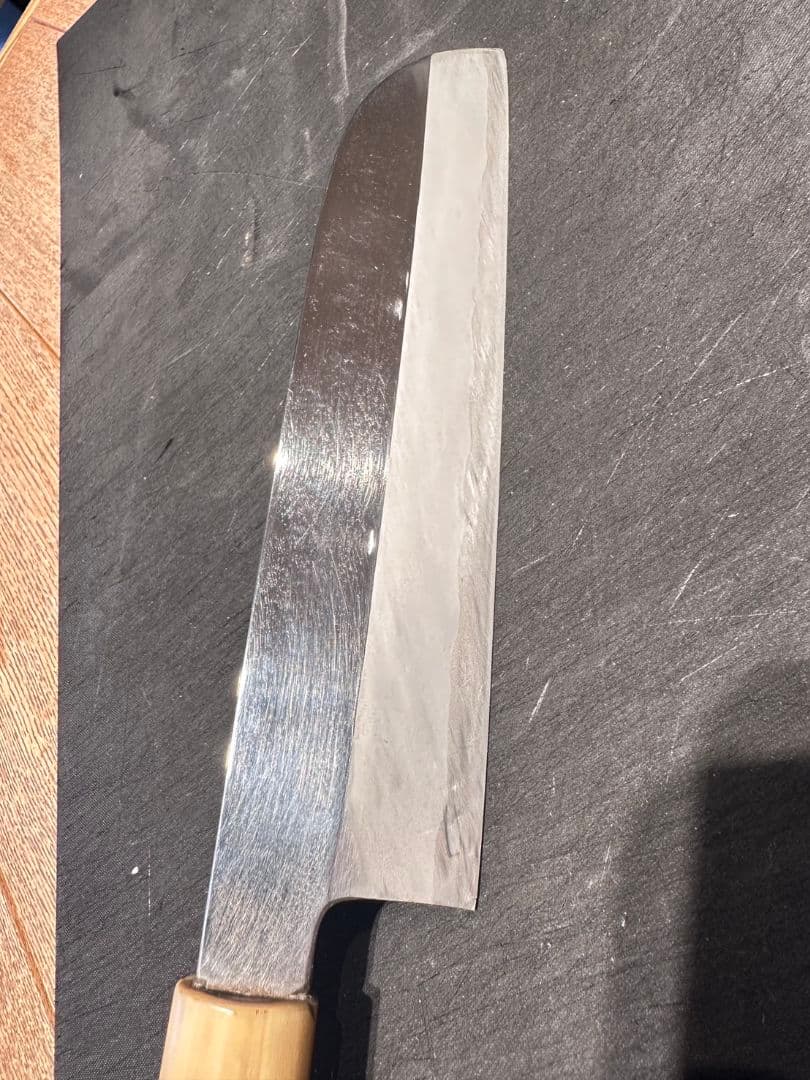 日本製 薄刃包丁 青鋼 木製ハンドル