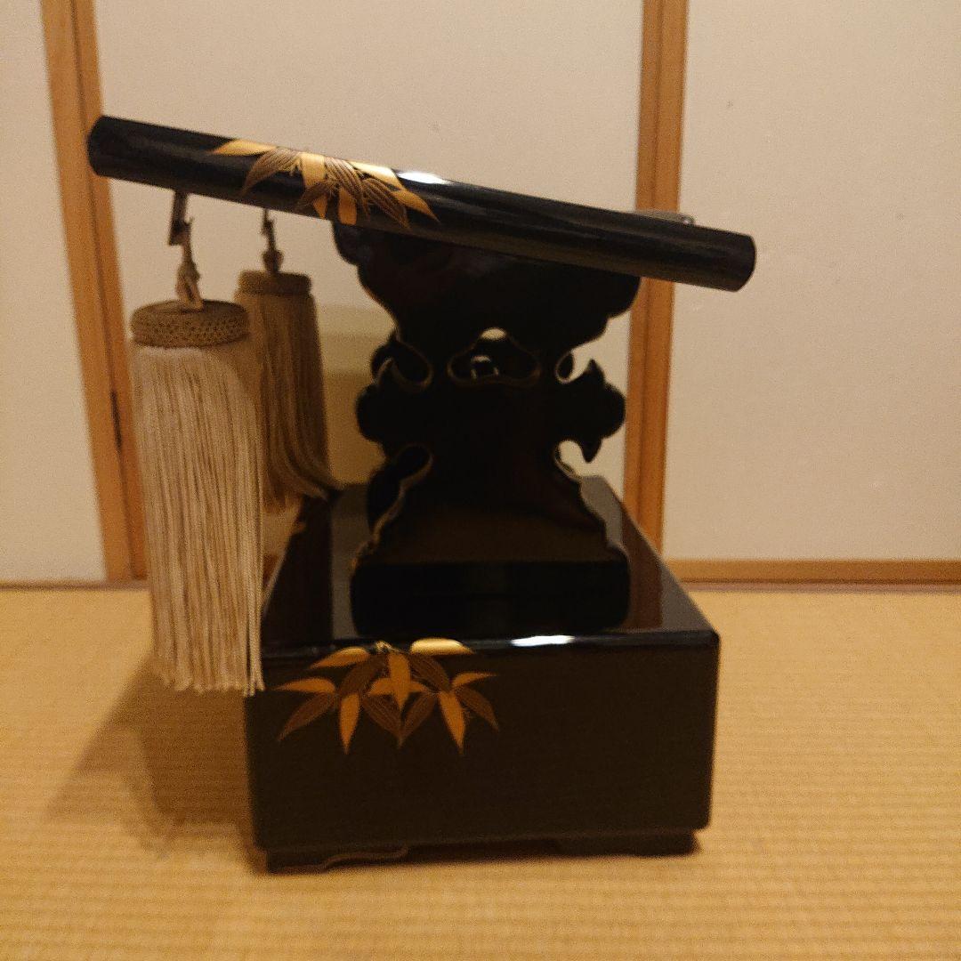 値下げ 螺鈿 浄瑠璃 見台 家紋入り 収納箱つき