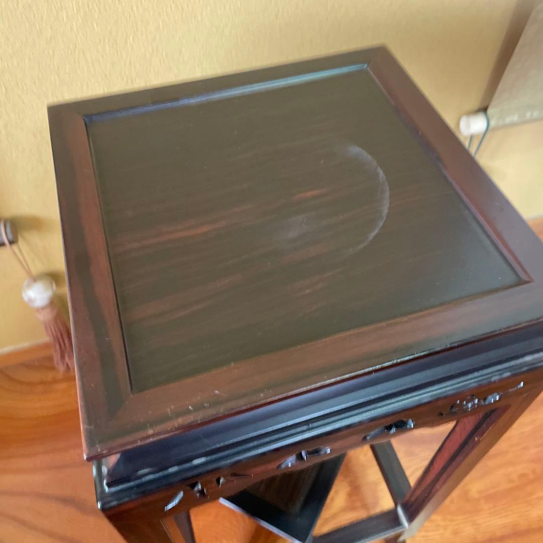 盆栽台 花台 飾り台 香炉台 花瓶台 サイドテーブル 木製 花梨材 アンティーク