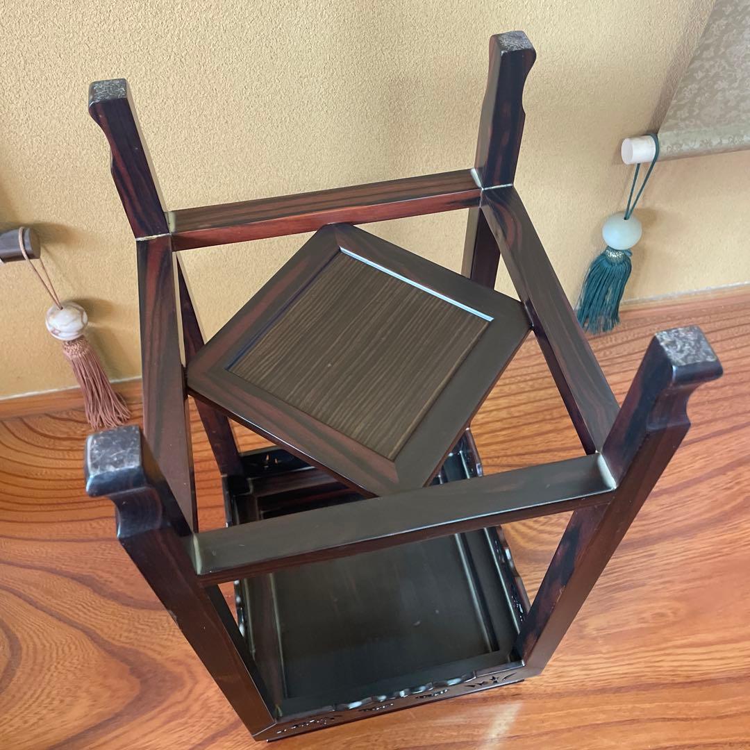 盆栽台 花台 飾り台 香炉台 花瓶台 サイドテーブル 木製 花梨材 アンティーク