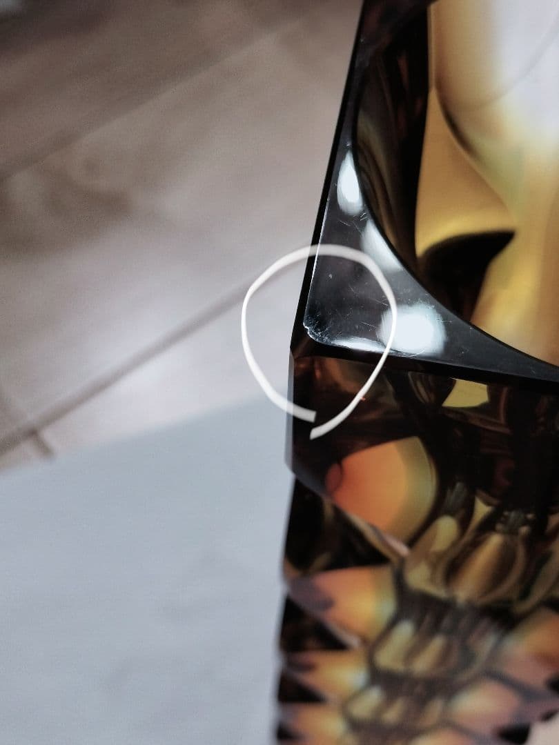 レア品　EXBOR チェコスロバキア ガラス アンバー 花瓶