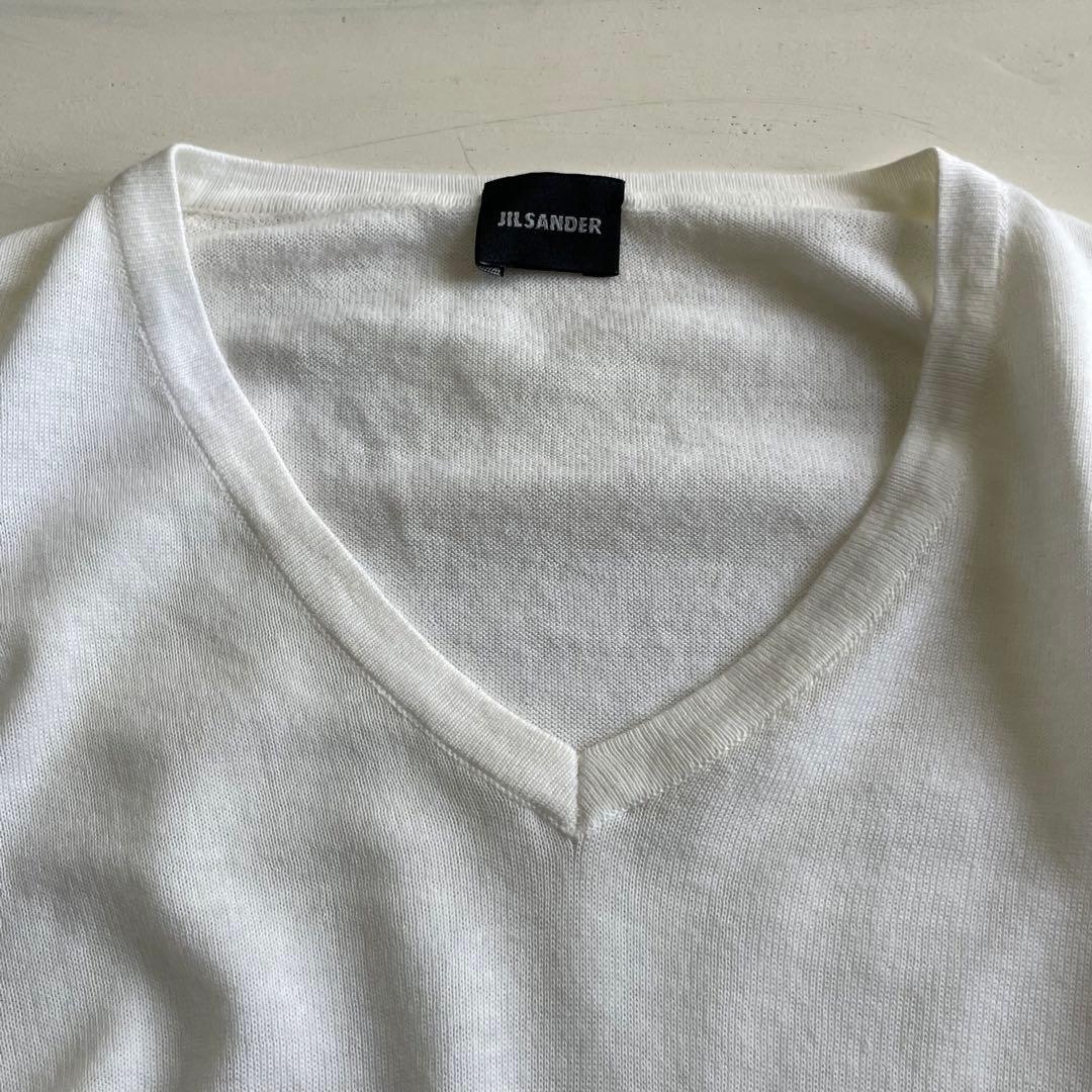 レア　イタリア製 90s JIL SANDER コットン Vネック ニット