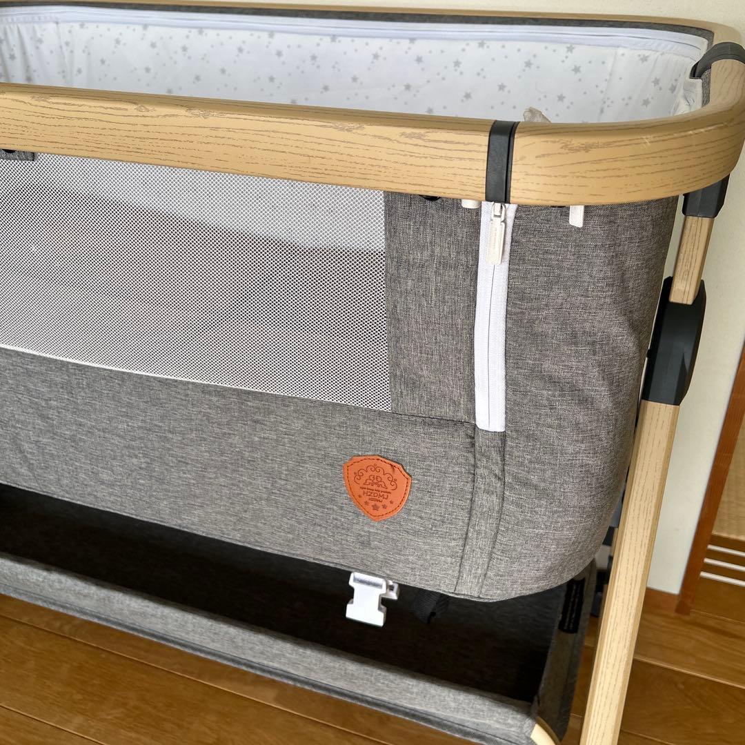 【ベビーベッド】可動ベビーベッドHZDMJダイソークッション付