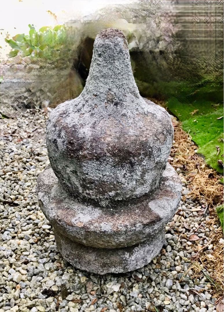 【昔の石灯篭宝珠・天然石・オブジェ・関守石・オーナメント】庭石・置物・石材