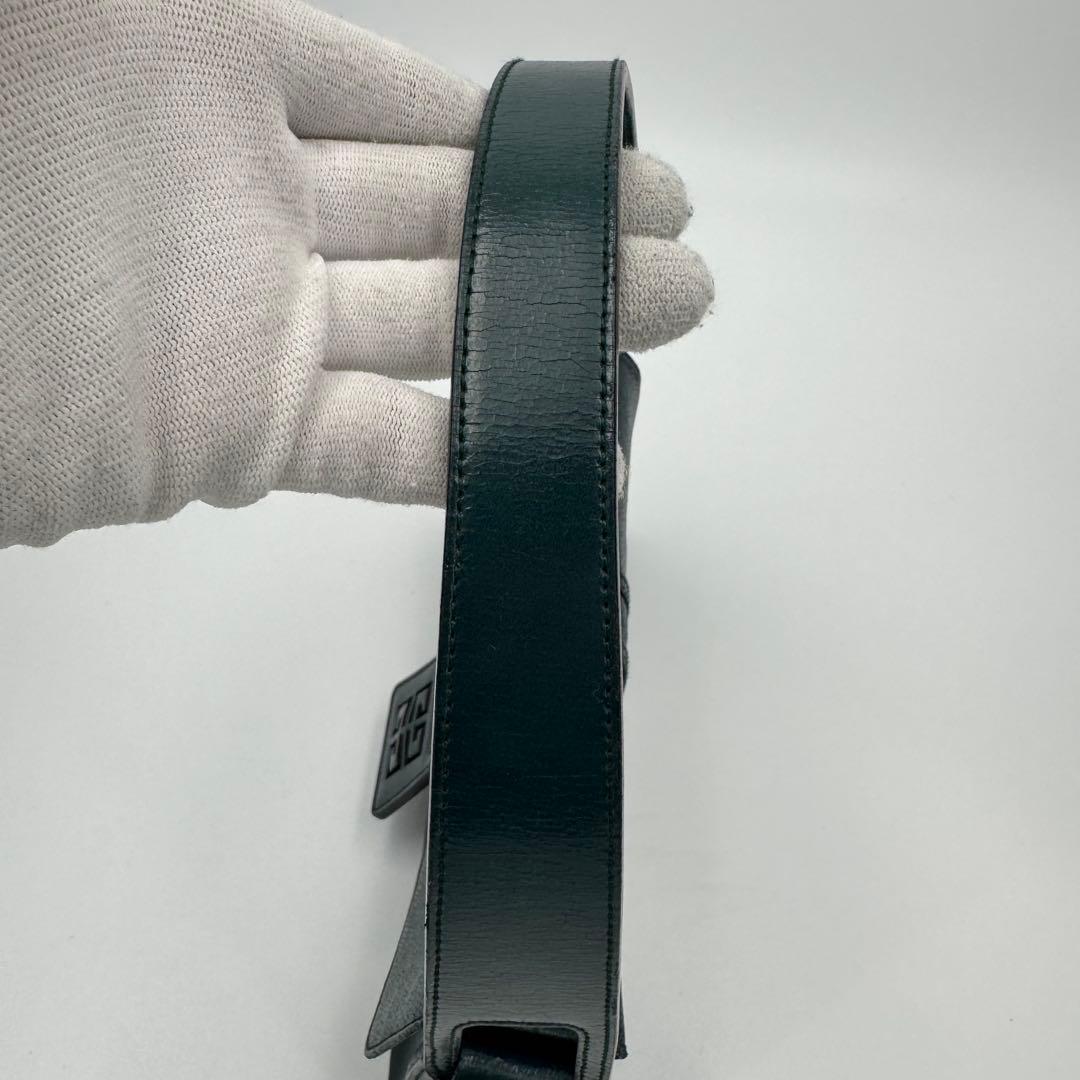 ジバンシー 4Gロゴ レザー ハンドバッグ ショルダーバッグ 肩掛け 濃緑