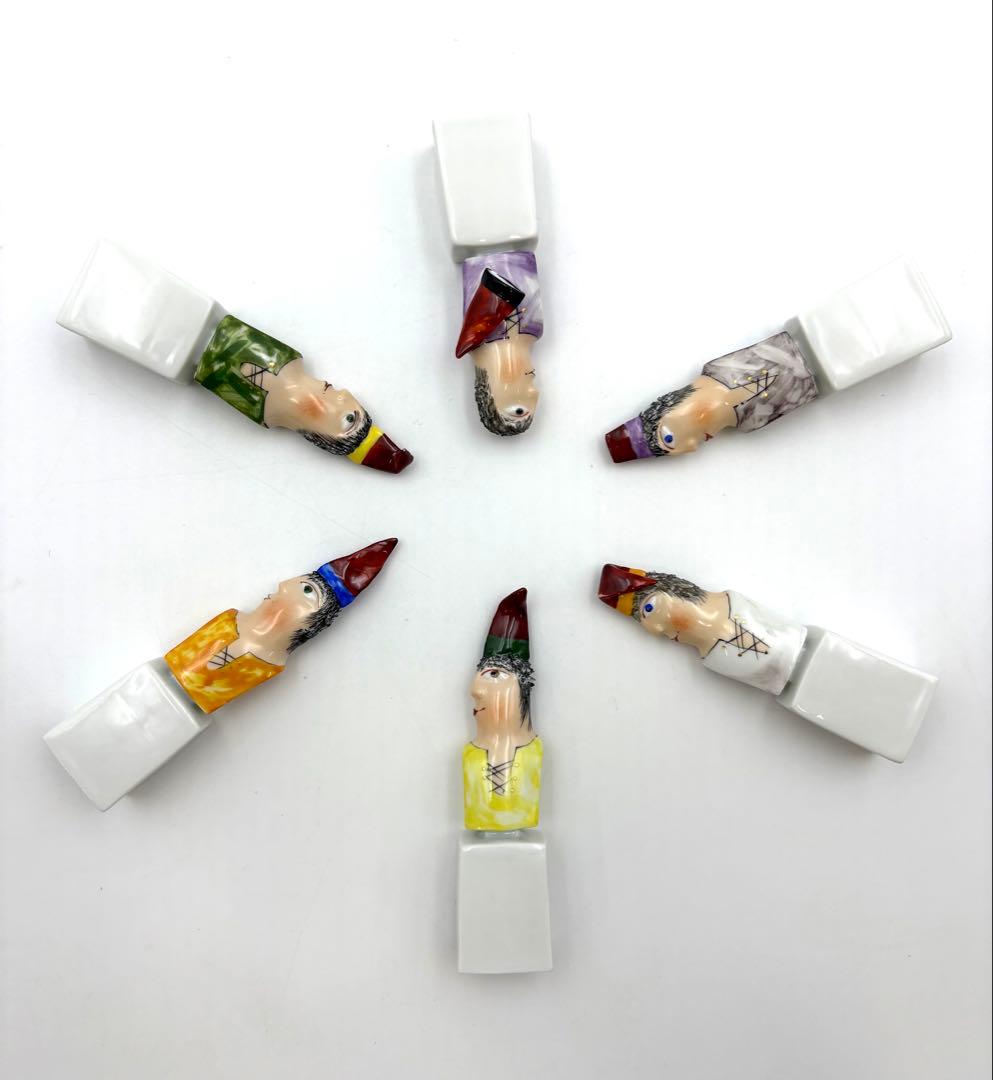 希少　マイセン オルフ・フィーバー　劇場　人形　ドワーフ6人衆　双剣マーク　6体