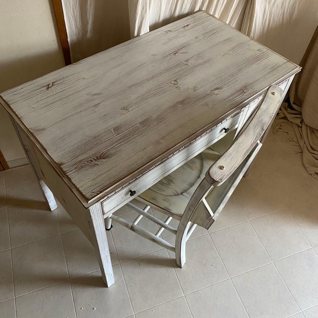 jon living 北欧　シャビーシック　片袖デスク　デスク　机　ドレッサー