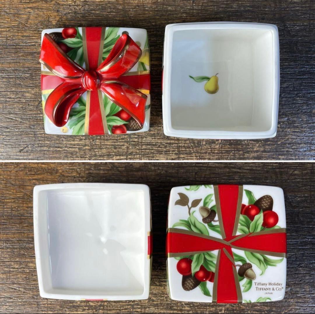 美品 Tiffany&Co. ティファニー ホリデー 陶器製 小物入れ E-3
