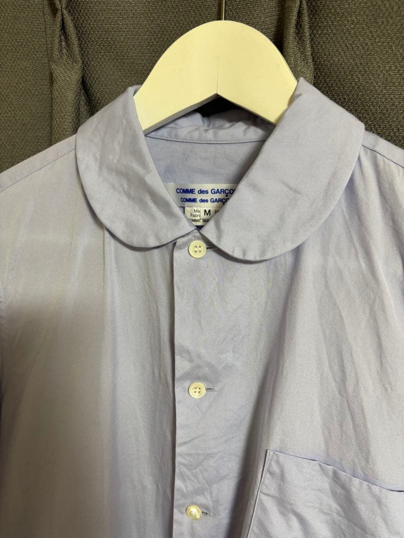 COMME des GARÇONS コムコム　ライトブルー　丸襟　長袖シャツ M