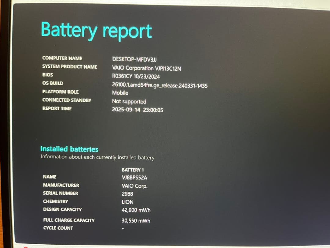 【中古・動作品】VAIO Pro PJ i7-1065G7/16GB/512GB