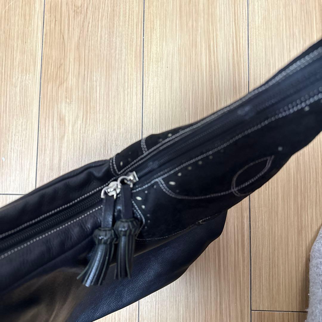 ロエベ ヴィンテージ ショルダーバッグ スエード × レザー