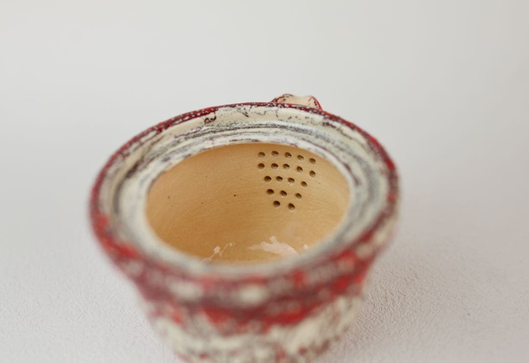 箕面焼　松田箕山　福槌摘み　宝瓶　急須　煎茶器