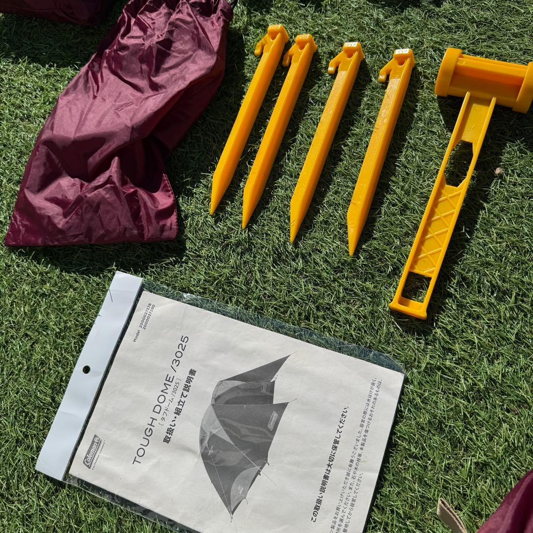 美品　コールマン タフドーム3025 バーガンディ テント