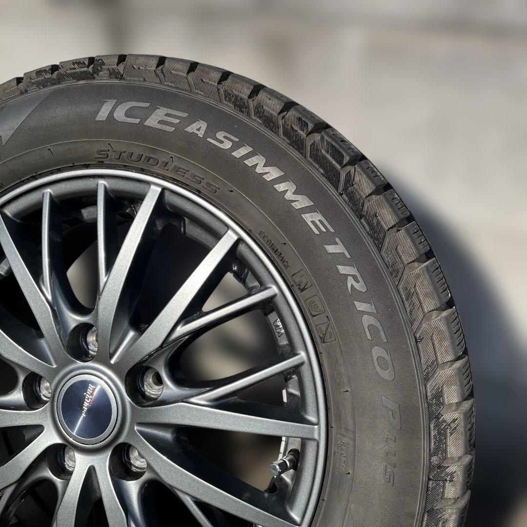 美品ピレリ製195/65r15スタッドレスタイヤをWEDS製アルミホイールに装着