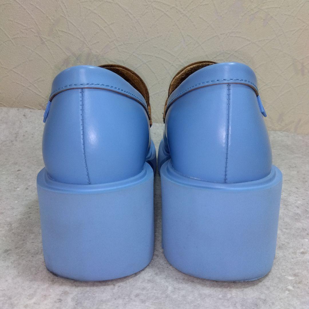 美品CAMPER カンペール 水色 厚底ローファー37
