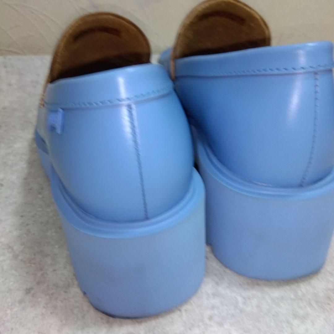 美品CAMPER カンペール 水色 厚底ローファー37