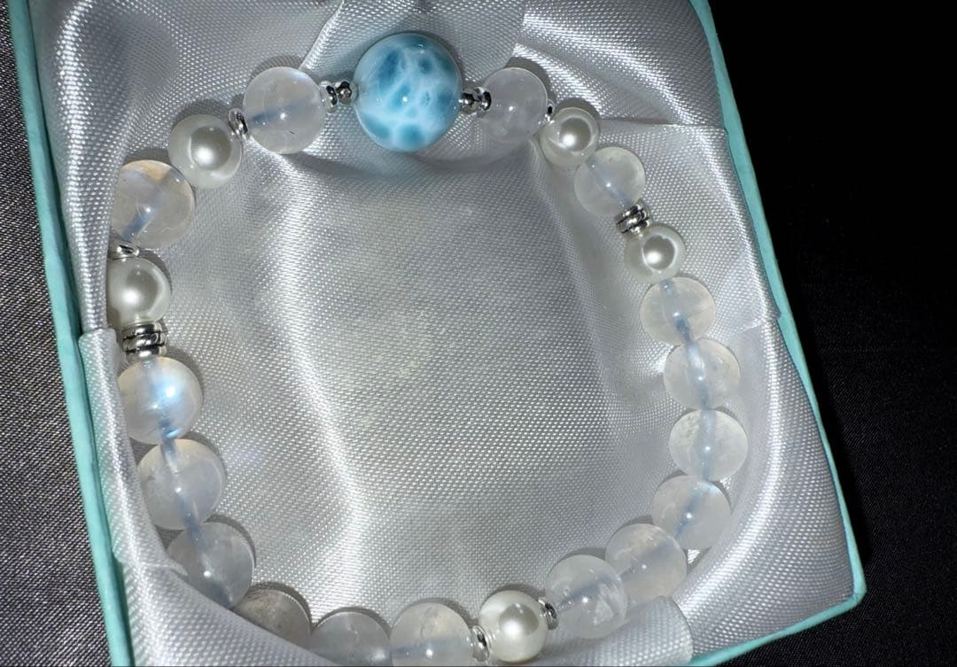 ※おもいで　【高品質•希少】ラリマーペンダントネックレスとブレスレットペア