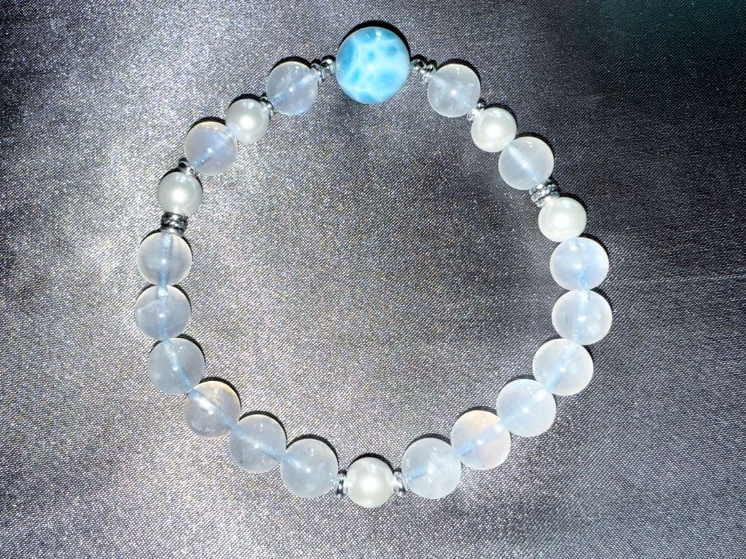 ※おもいで　【高品質•希少】ラリマーペンダントネックレスとブレスレットペア