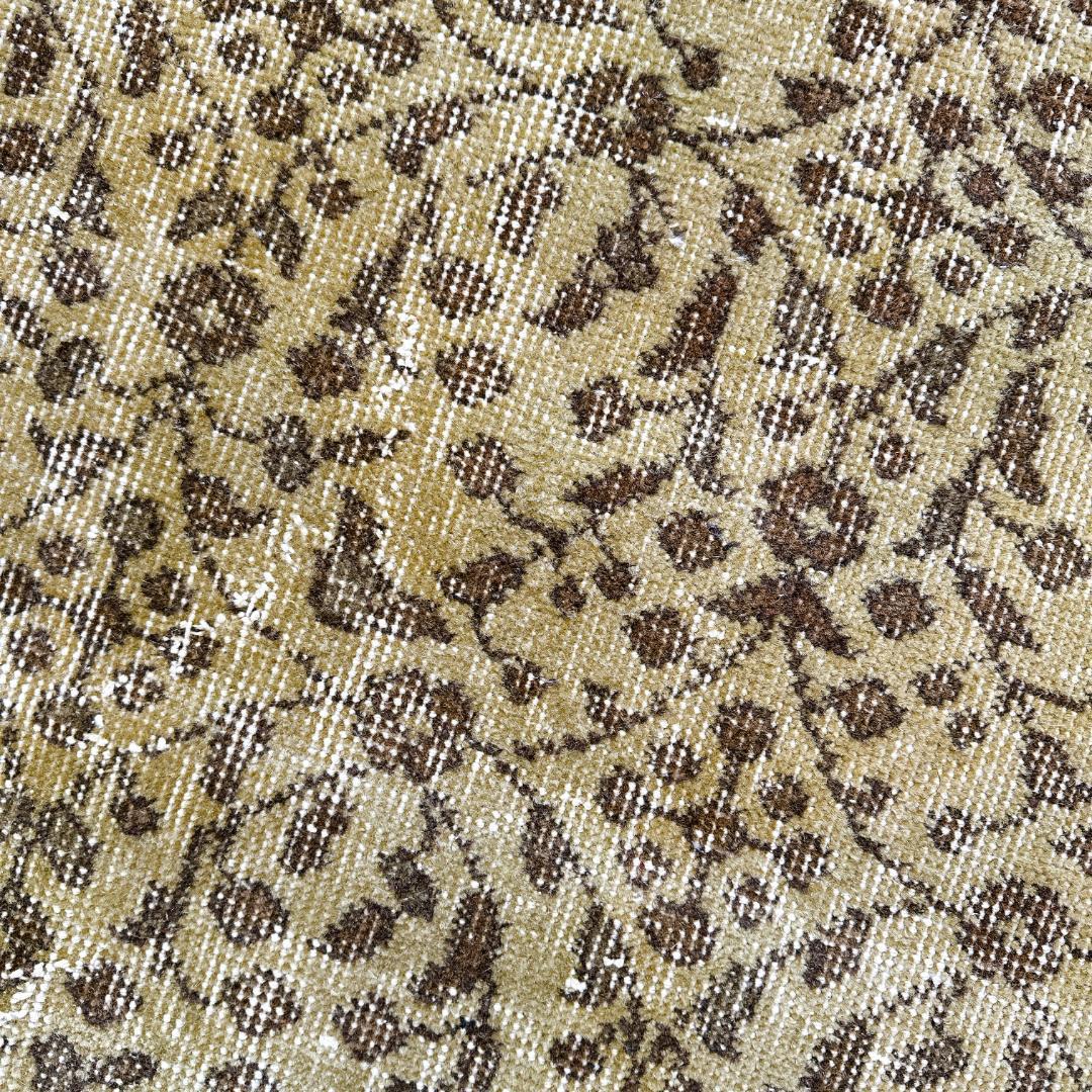 トルコ ヴィンテージラグ A125超大判 オリーブ カーキグリーン オーバーダイ