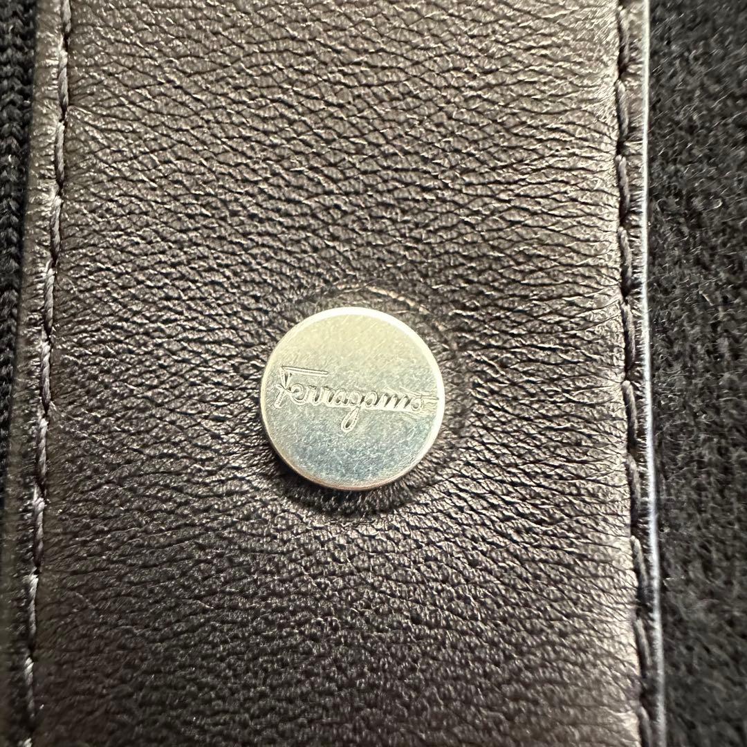 美品　現行　サルヴァトーレフェラガモ　ラムレザー　コート　ガンチーニ　シルク混