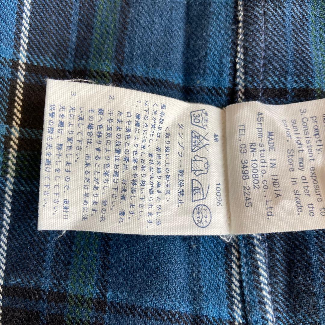 45R フォーティーファイブアール　フリル　ブラウス　チェック柄 サイズ2