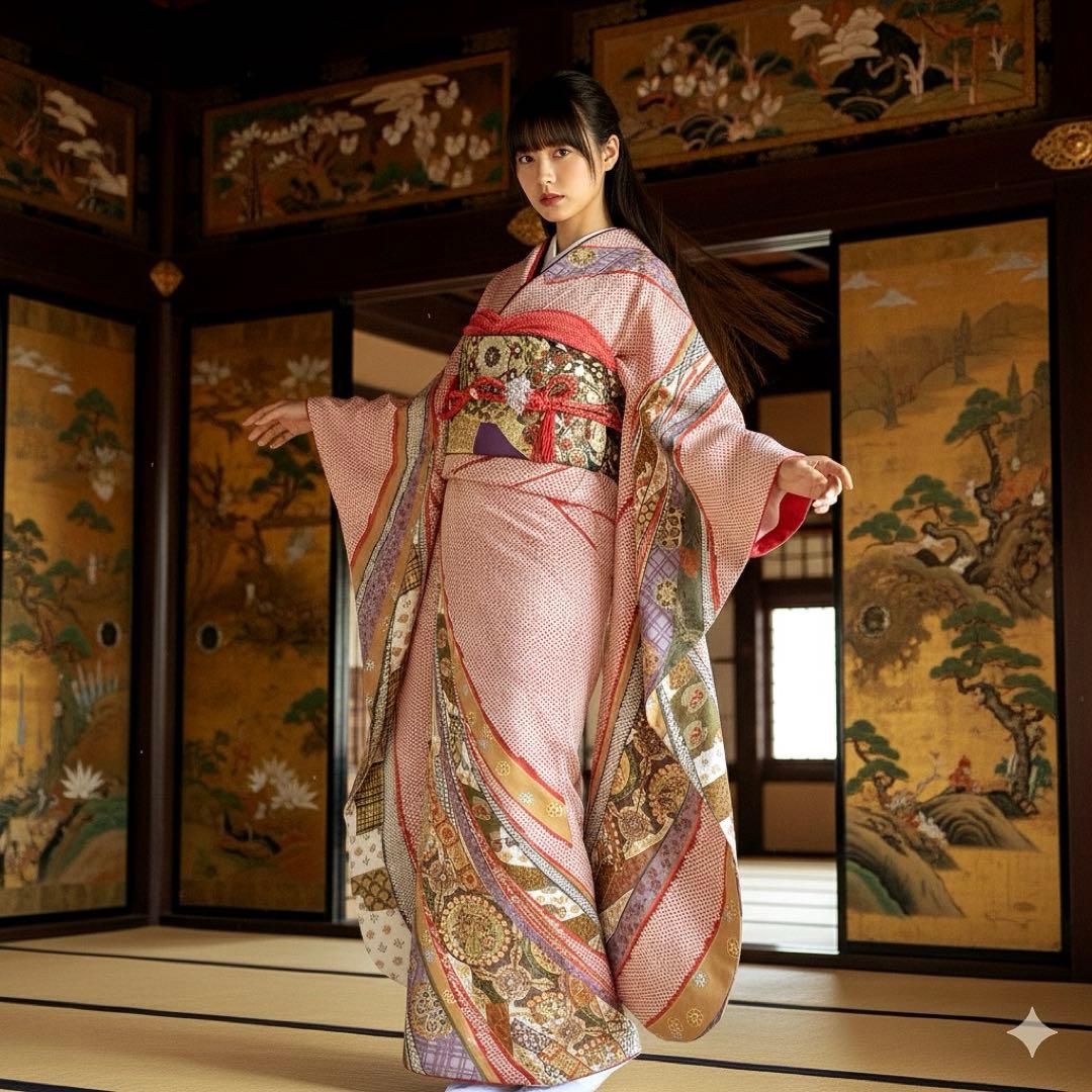 振袖フルセット　のしめ絞り柄　成人式振袖　振袖　裄丈69 ますいわ屋謹製