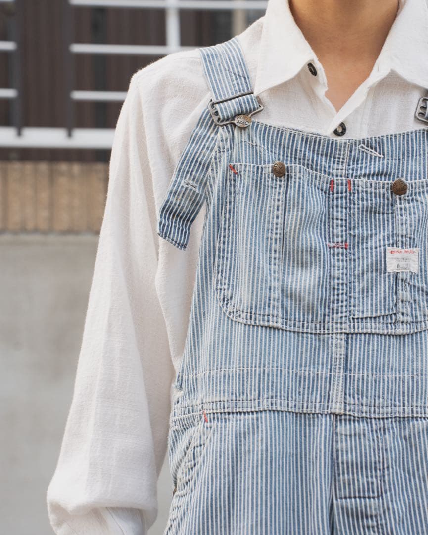 60s BIGMAC オーバーオール　ヒッコリー　古着　ヴィンテージ