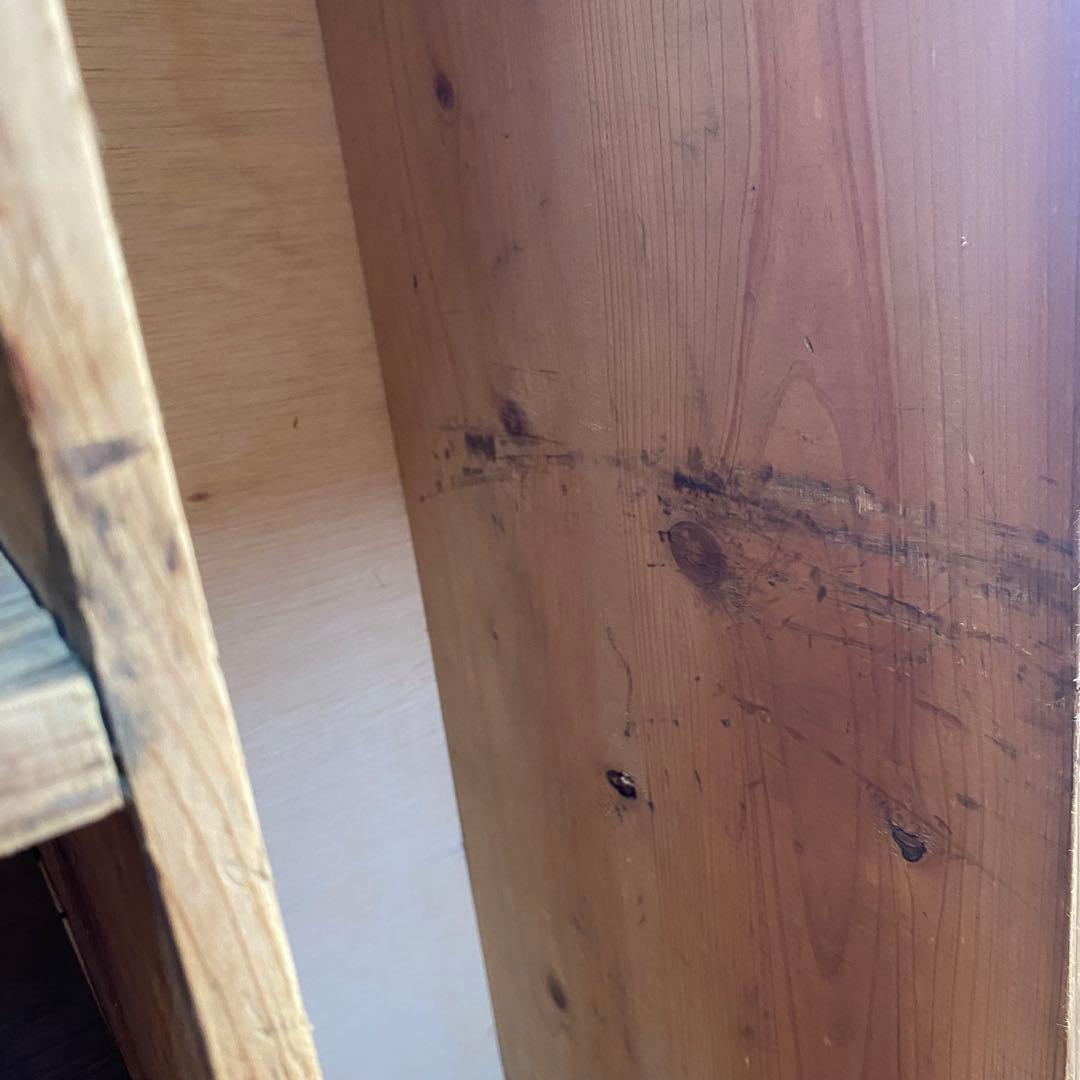 アンティーク チェスト 棚 食器棚 本棚 無塗装 z843