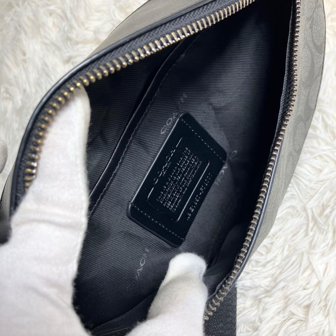 COACH＊ウエストバッグ シグネチャー チャコールレザー