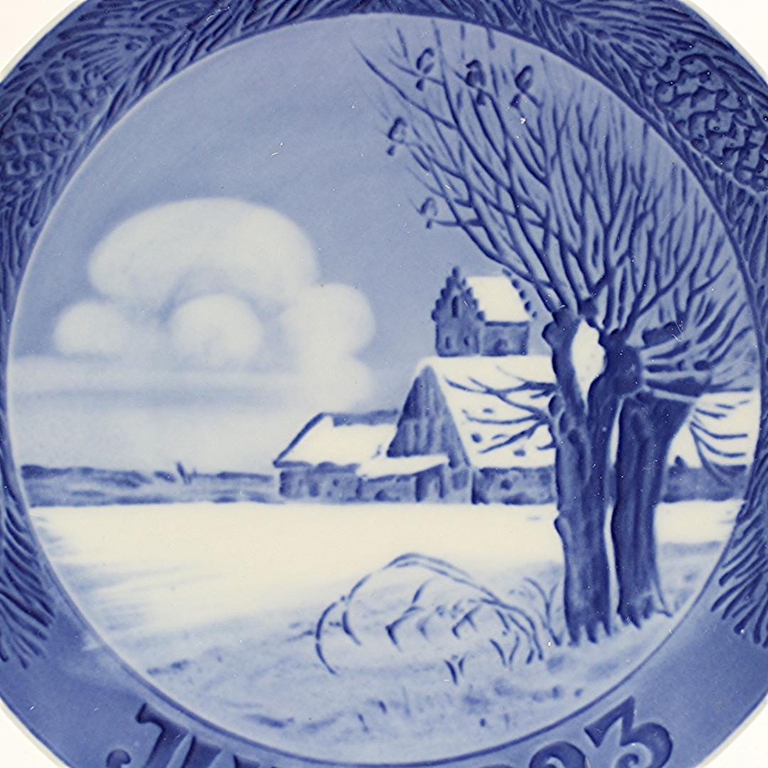 1923年 「教会のある雪景色」 イヤープレート ロイヤルコペンハーゲン
