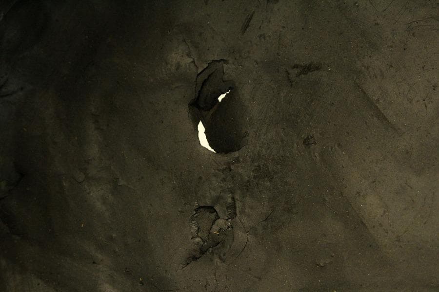 茶道具 竹網 籠 炭斗 時代物(ZE706)